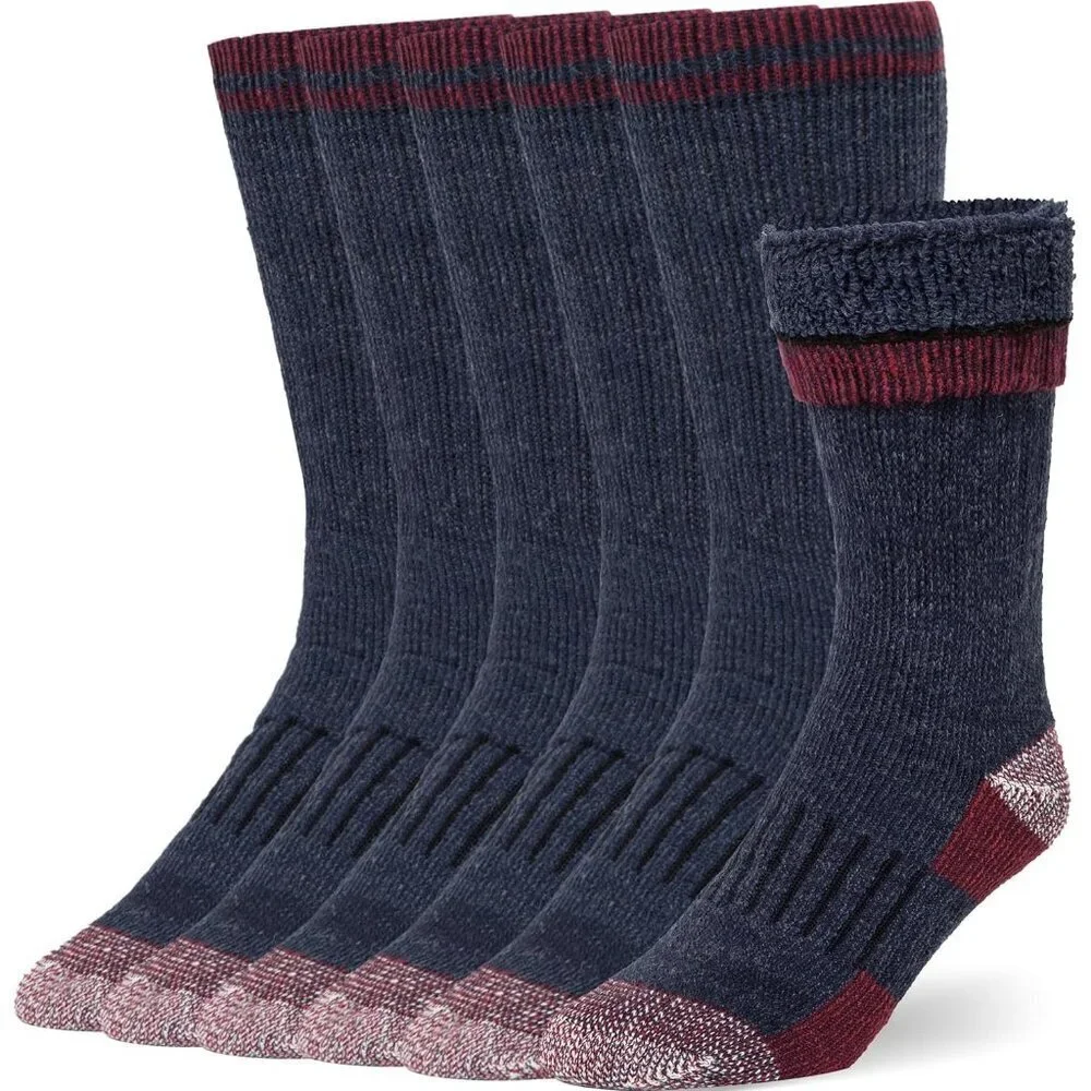 Unisex Blue (3 Pairs) Merino Wool Socks Casual Warm Winter Cozy Thermal Socks